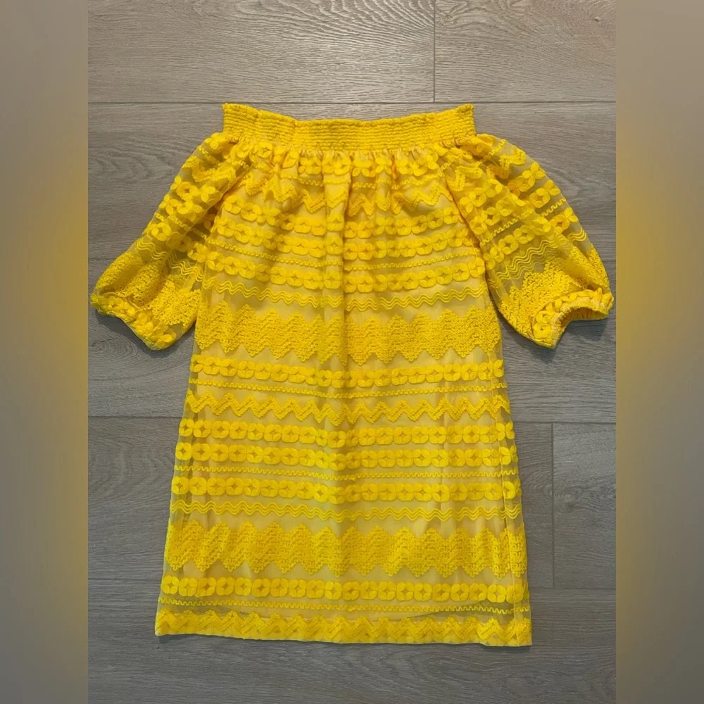 Trina Turk • Hoku Embroidered Off Shoulder Dress, Size Small - Picture 1 of 2